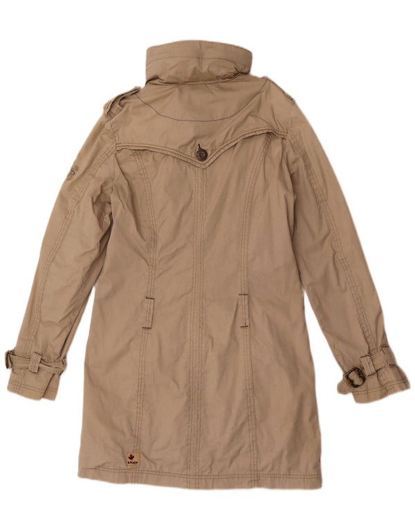 KHUJO Gabardina militar para mujer UK 46 Grande Algodón beige