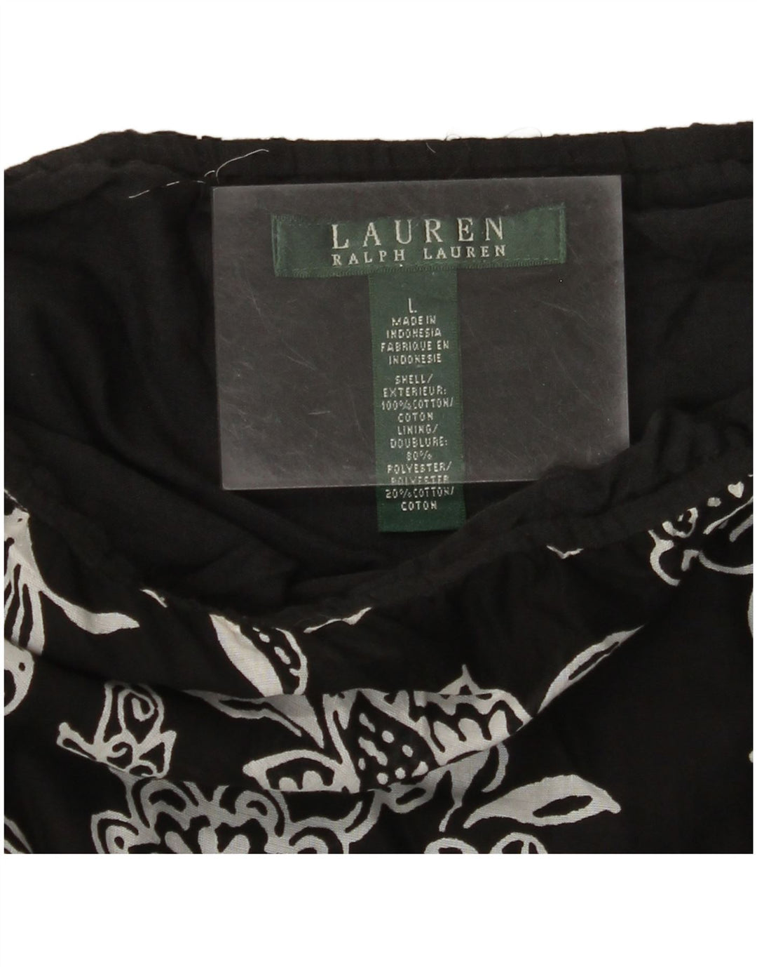 RALPH LAUREN Falda escalonada para mujer grande W34 algodón floral negro