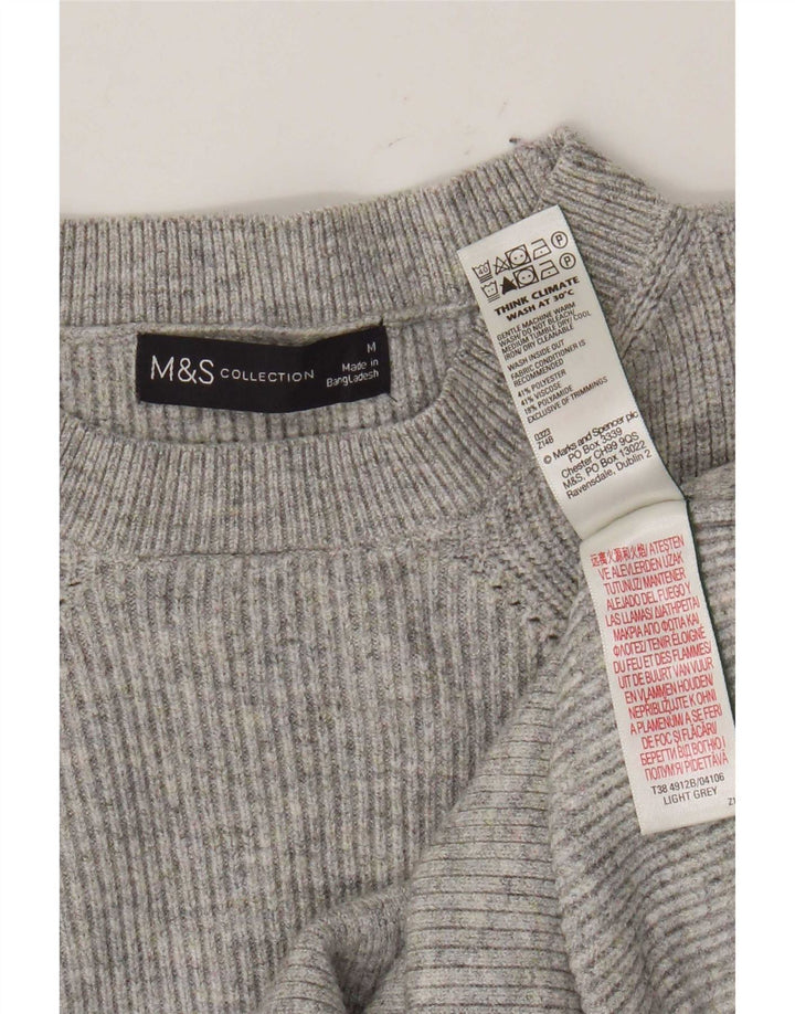Marks & Spencer - Jersey de cuello redondo para mujer, talla 40, color gris medio moteado
