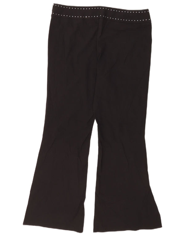 Marks & Spencer Pantalones casuales acampanados para mujer UK 40 Large W34 L29 Negro