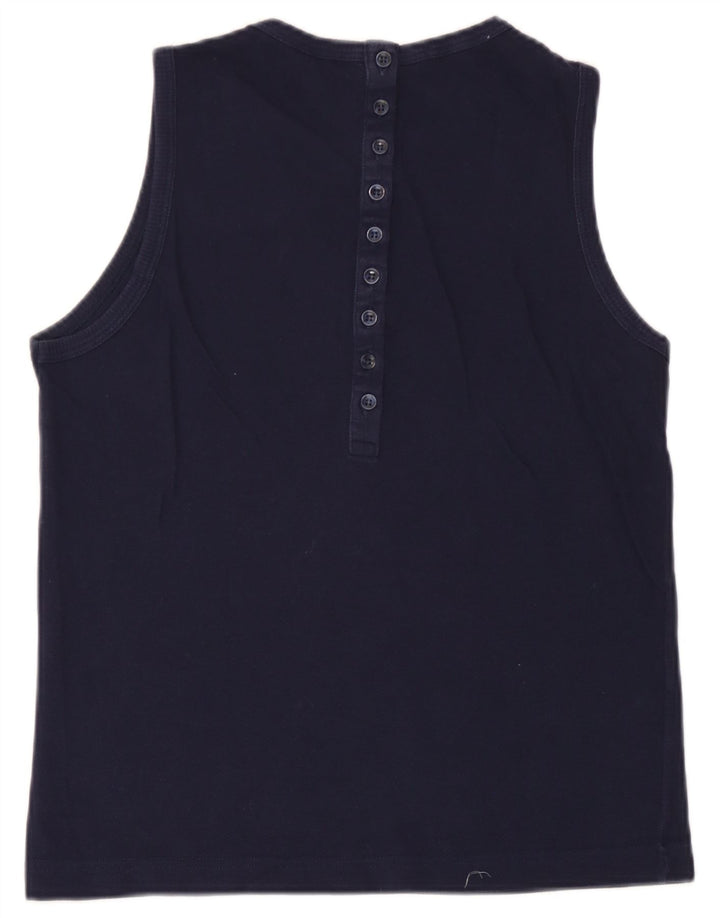 Lacoste Mujer Chaleco Top Talla 38 Medio Azul Marino Algodón