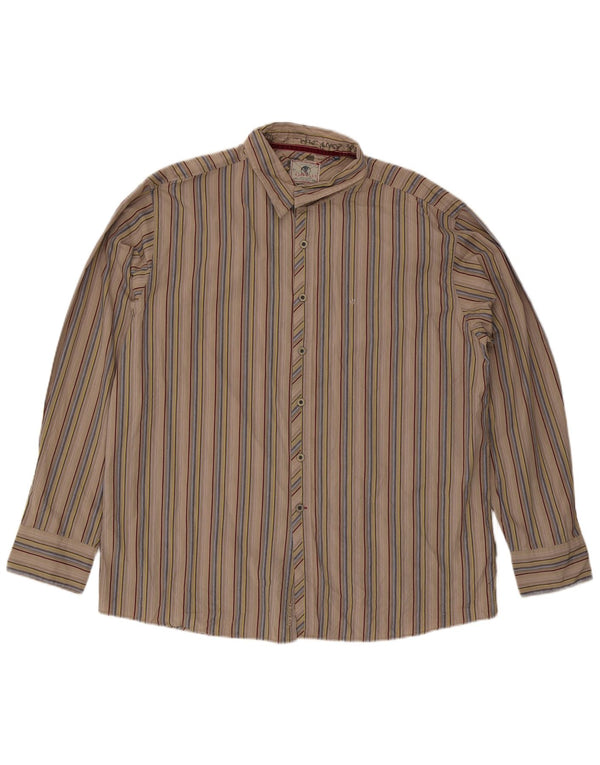 Camisa para hombre Fat Face 2XL Algodón a rayas beige