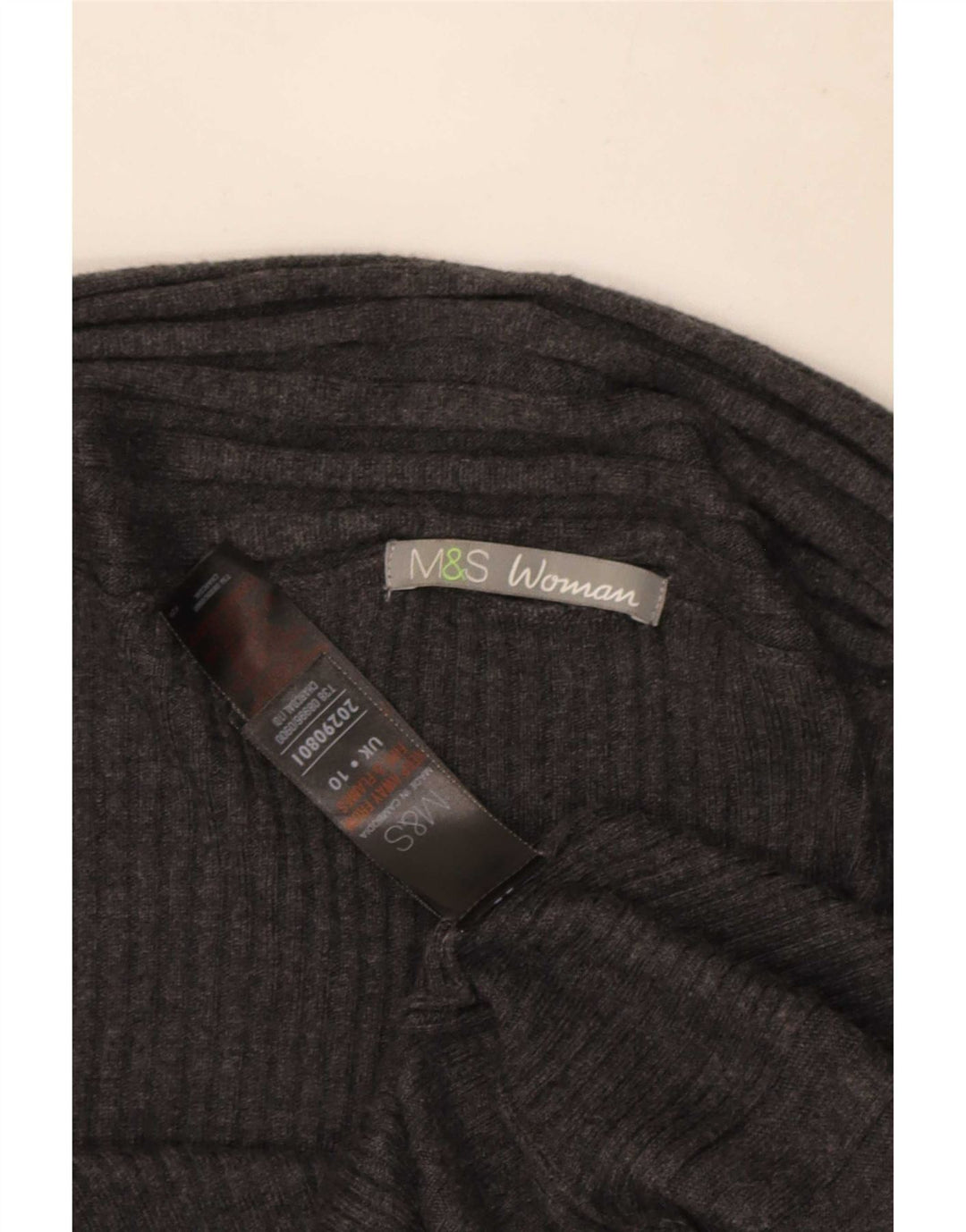 Marks & Spencer Suéter tipo cárdigan asimétrico para mujer UK 10 Small Grey