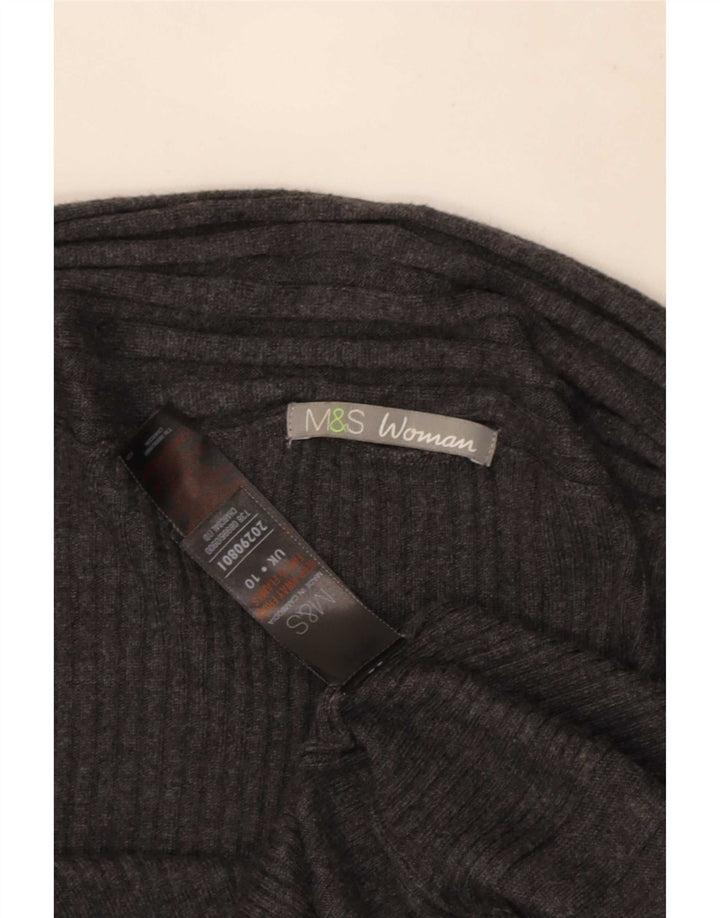 Marks & Spencer Suéter tipo cárdigan asimétrico para mujer UK 10 Small Grey