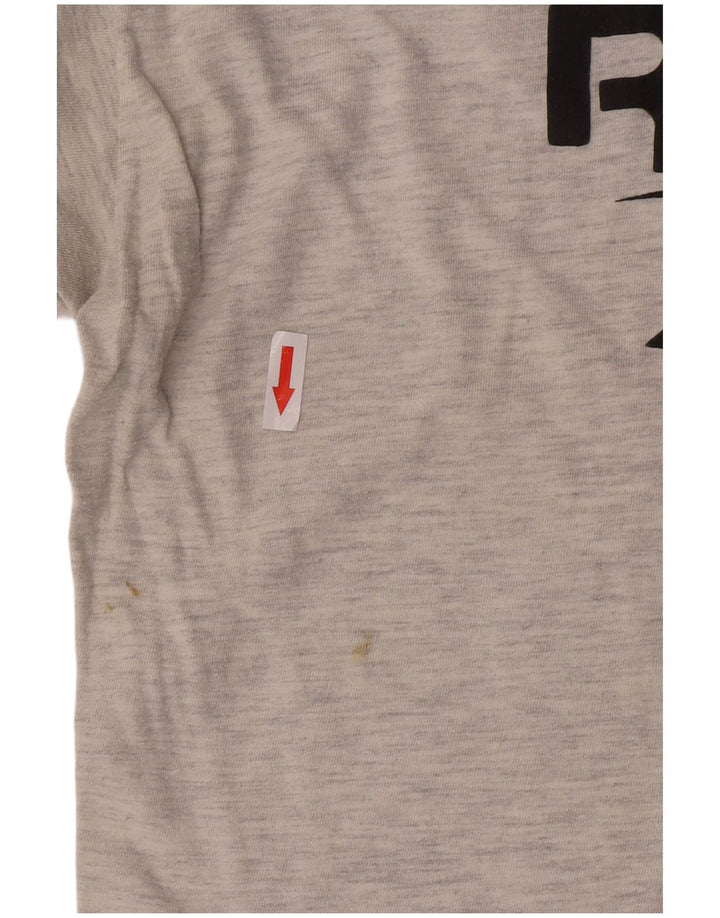 Reebok Camiseta gráfica para hombre Top de algodón moteado gris medio