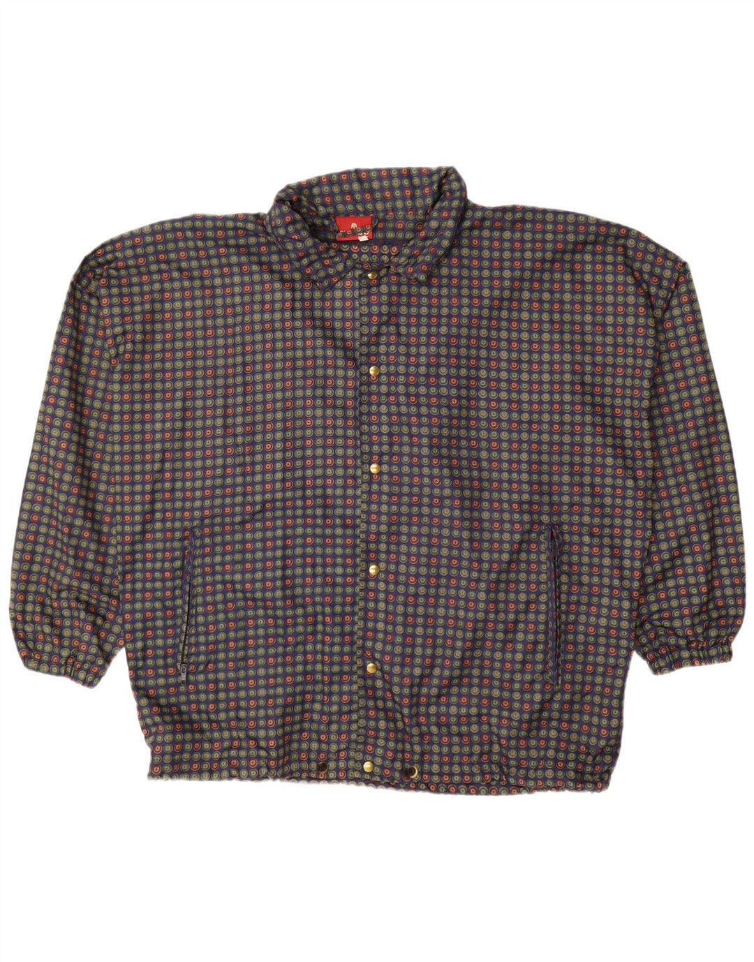 VINTAGE Chaqueta bomber de gran tamaño para hombre Reino Unido 40 Lunares azules grandes