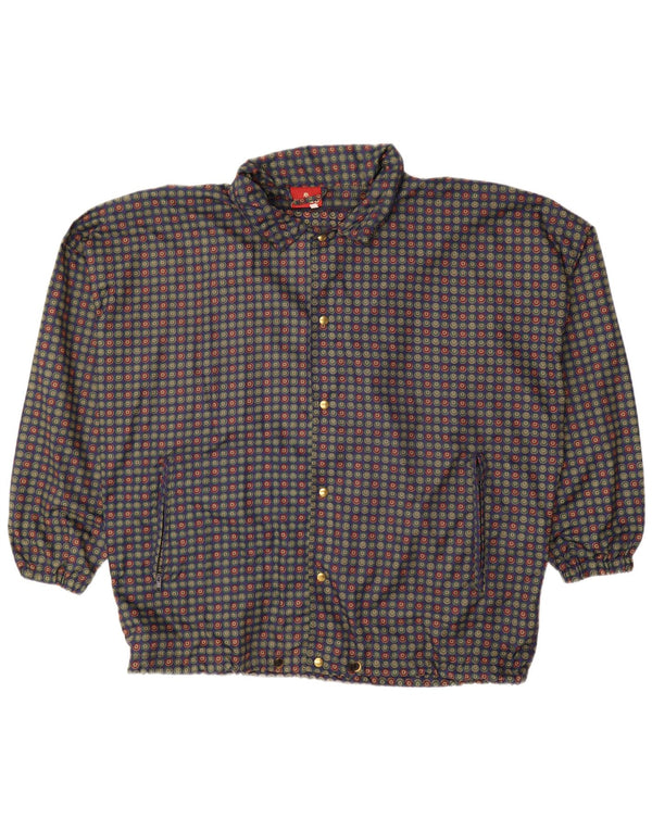 VINTAGE Chaqueta bomber de gran tamaño para hombre Reino Unido 40 Lunares azules grandes