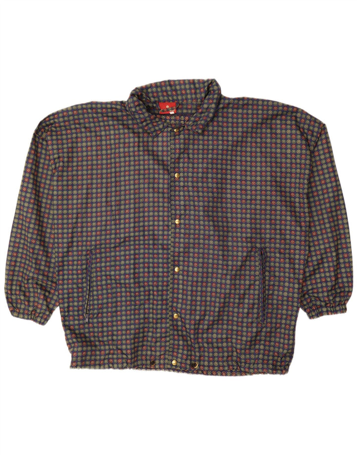 VINTAGE Chaqueta bomber de gran tamaño para hombre Reino Unido 40 Lunares azules grandes