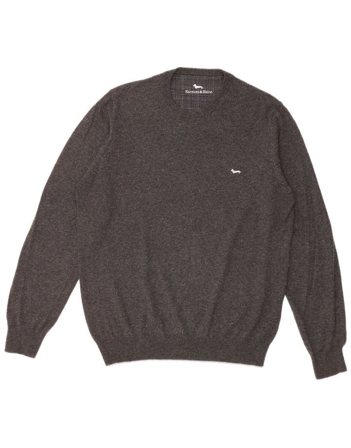 Harmont & Blaine - Jersey de cuello redondo para hombre, talla grande, algodón gris