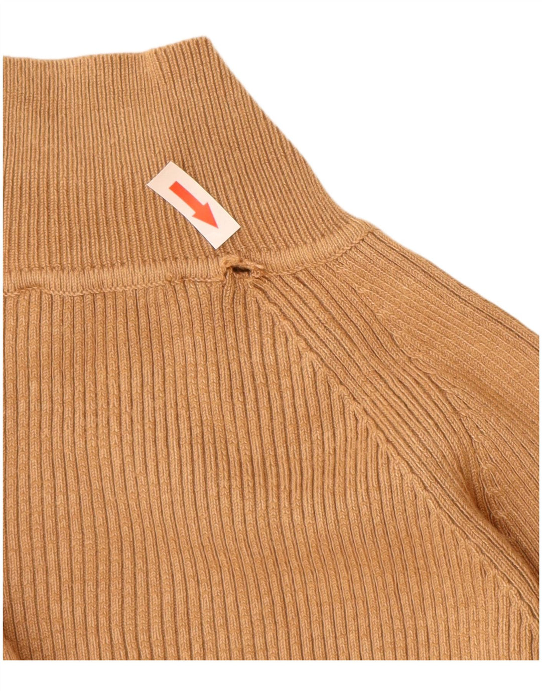 Zara Jersey con cuello alto para mujer, talla 42, viscosa beige mediana