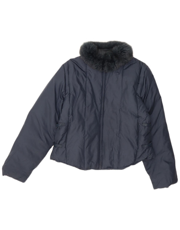 Blunauta Chaqueta acolchada para mujer UK 46 Large Seda azul marino