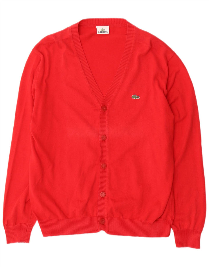 Lacoste - Cárdigan para hombre, talla 5, algodón rojo grande