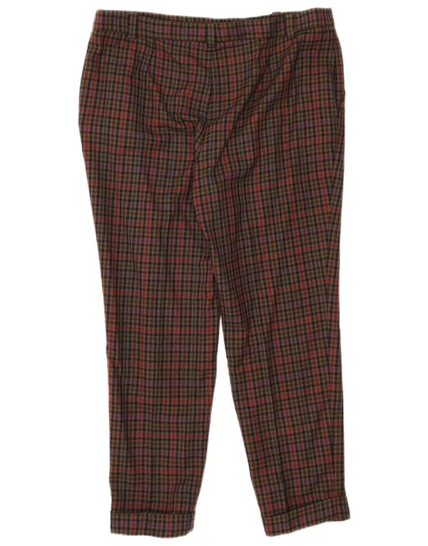 Luisa Spagnoli Pantalones cortos ajustados para mujer IT 48 XL W36 L27 Khaki Gingham