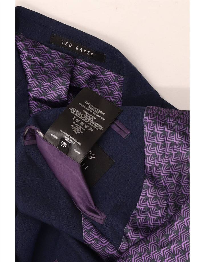 Ted Baker Chaqueta tipo blazer de 2 botones para hombre UK 46 3XL Lana azul marino