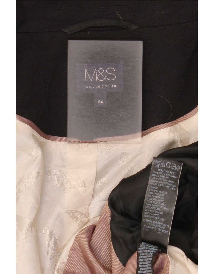 Marks & Spencer Chaqueta tipo blazer con 1 botón para mujer UK 22 3XL Poliéster negro