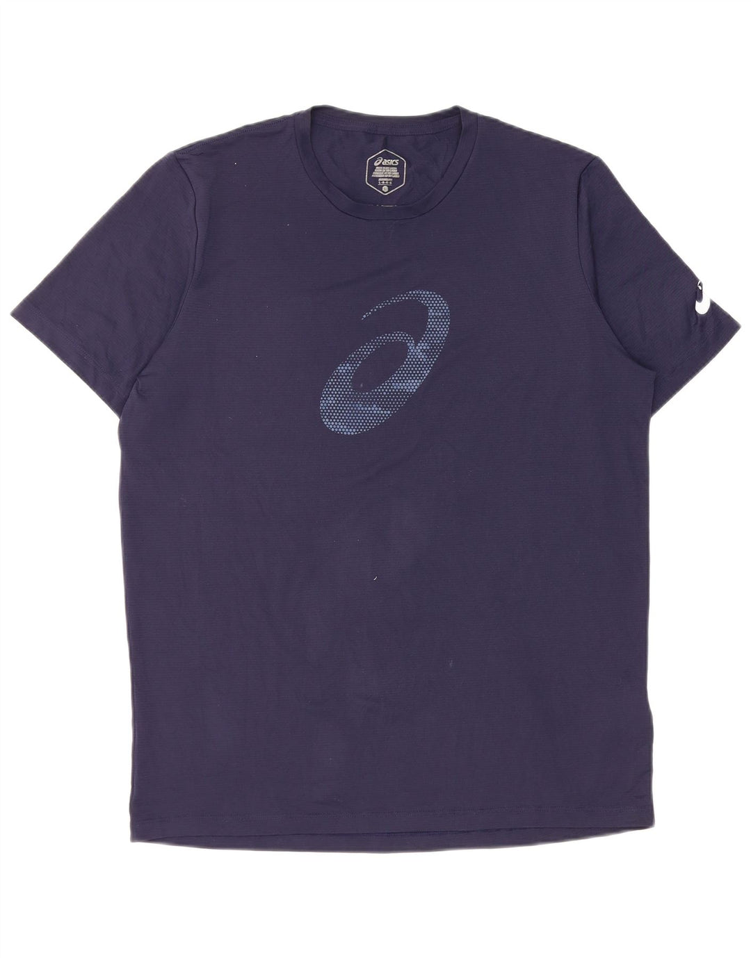 Asics - Camiseta gráfica para hombre, talla grande, poliéster azul marino