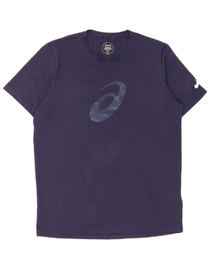 Asics - Camiseta gráfica para hombre, talla grande, poliéster azul marino