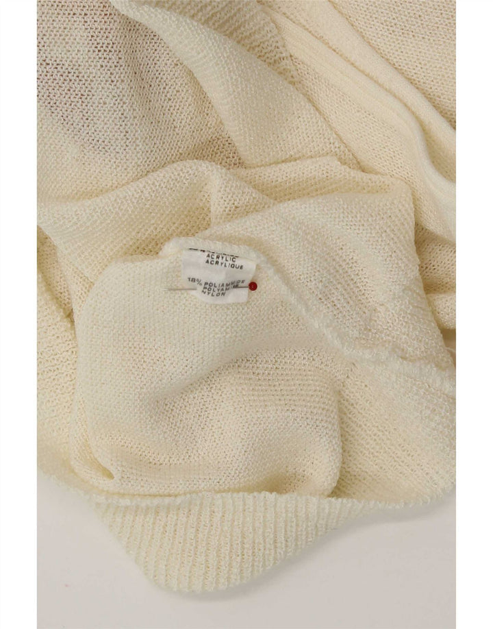 Blusa vintage sin mangas para mujer Top IT 44 Acrílico medio blanco apagado