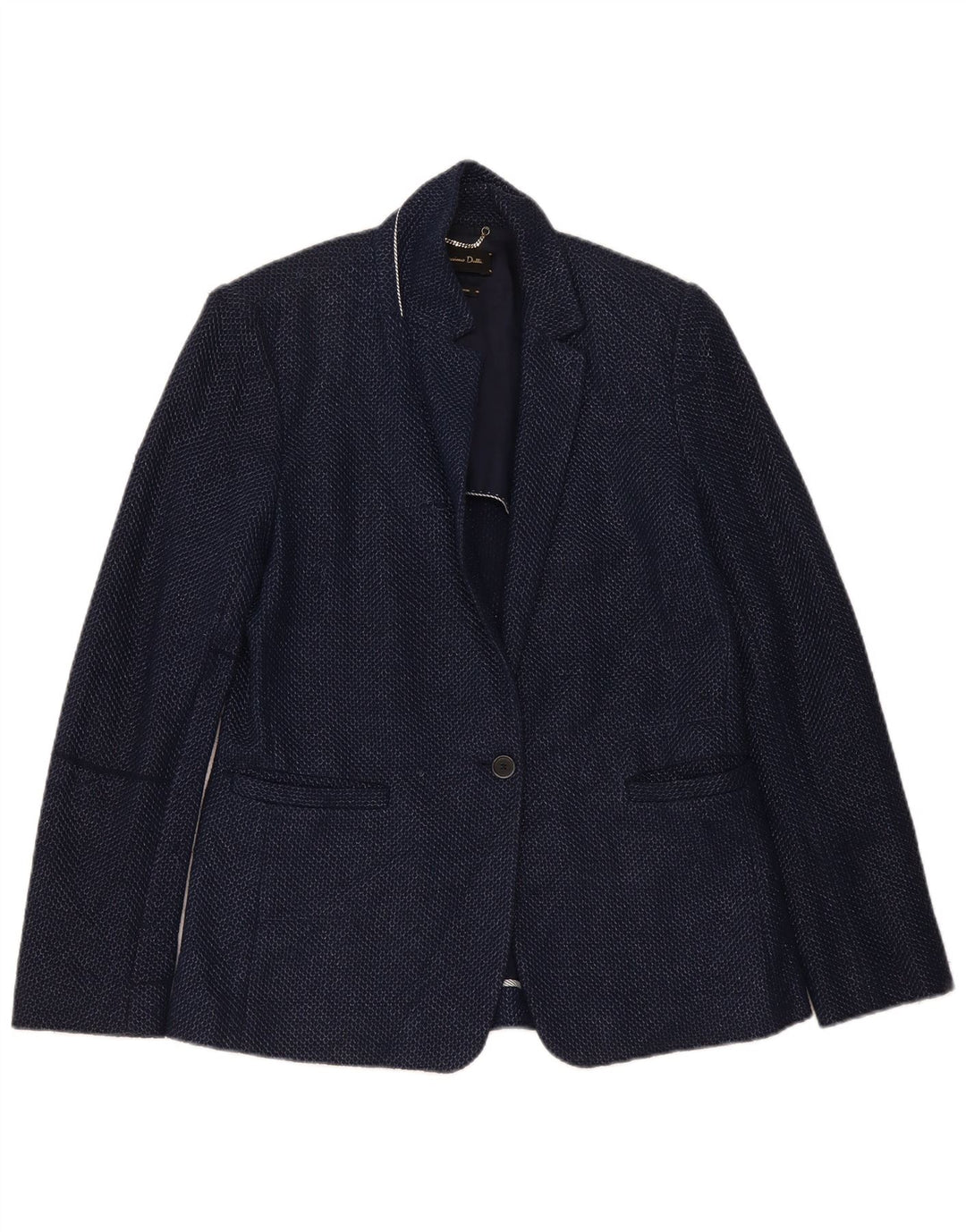 Massimo Dutti Chaqueta Blazer 1 Botón Mujer EU 40 Mediano Azul Marino Algodón