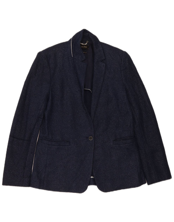 Massimo Dutti Chaqueta Blazer 1 Botón Mujer EU 40 Mediano Azul Marino Algodón