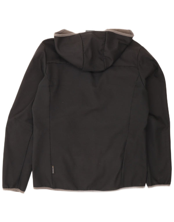 Jack Wolfskin Chaqueta cortavientos con capucha para hombre UK 36/38 Medium Black Sports