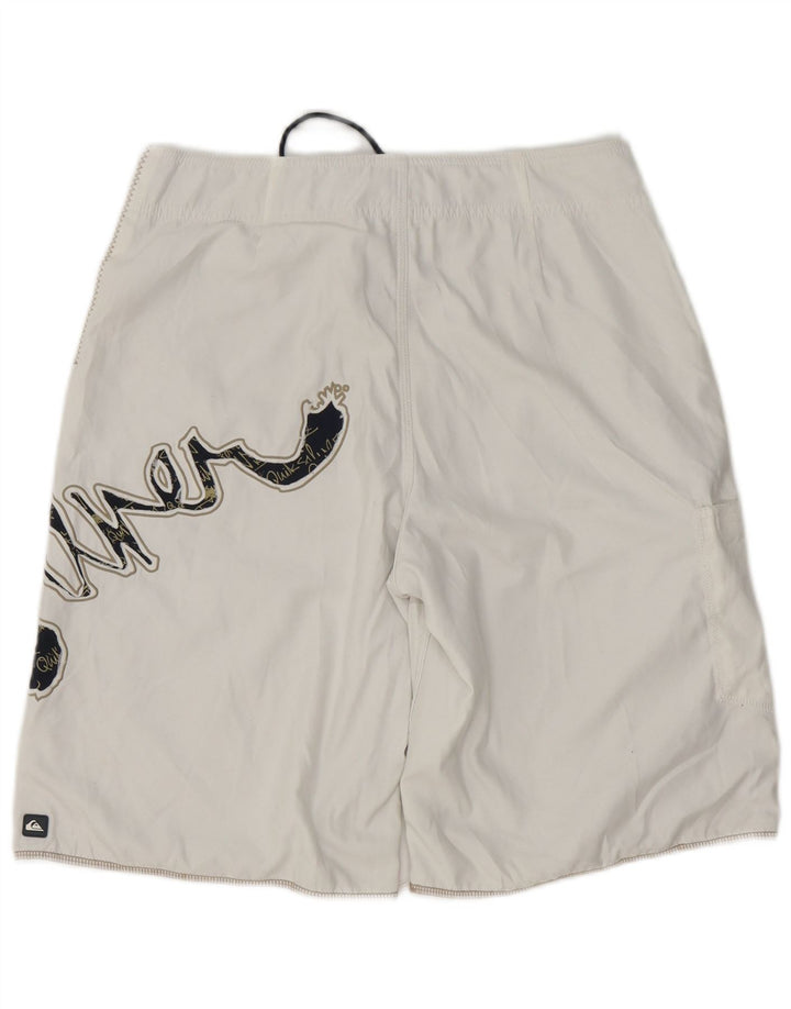 Quiksilver Shorts De Baño Gráficos Para Hombre Poliéster Blanco Mediano