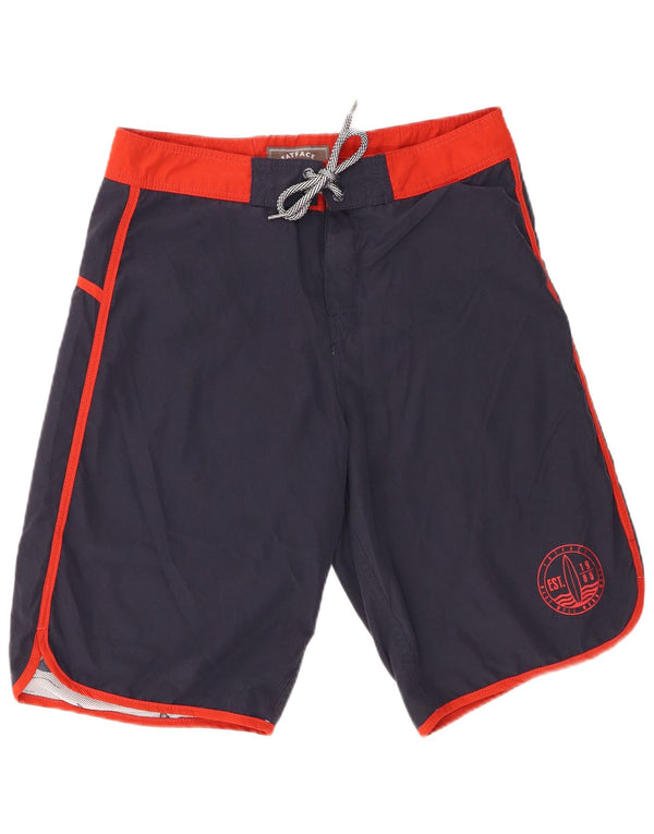 Billabong Mens Swimming Shorts Large Navy Blue Colourblock Cotton