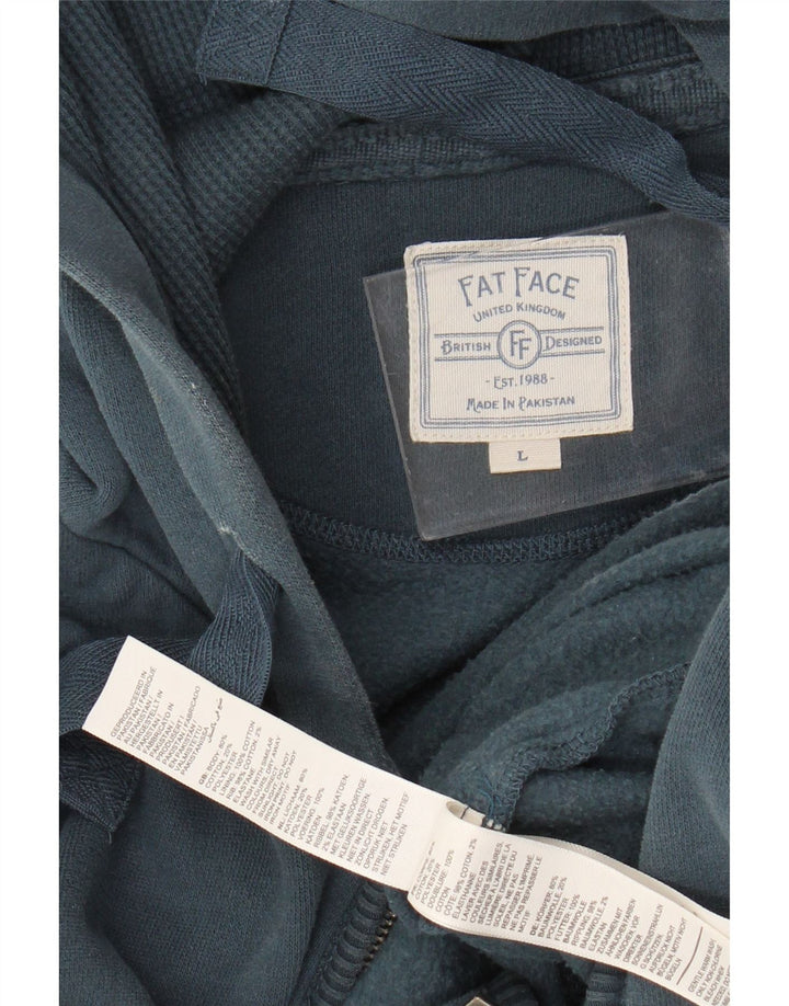 Sudadera con capucha y cremallera para hombre Fat Face Algodón verde grande