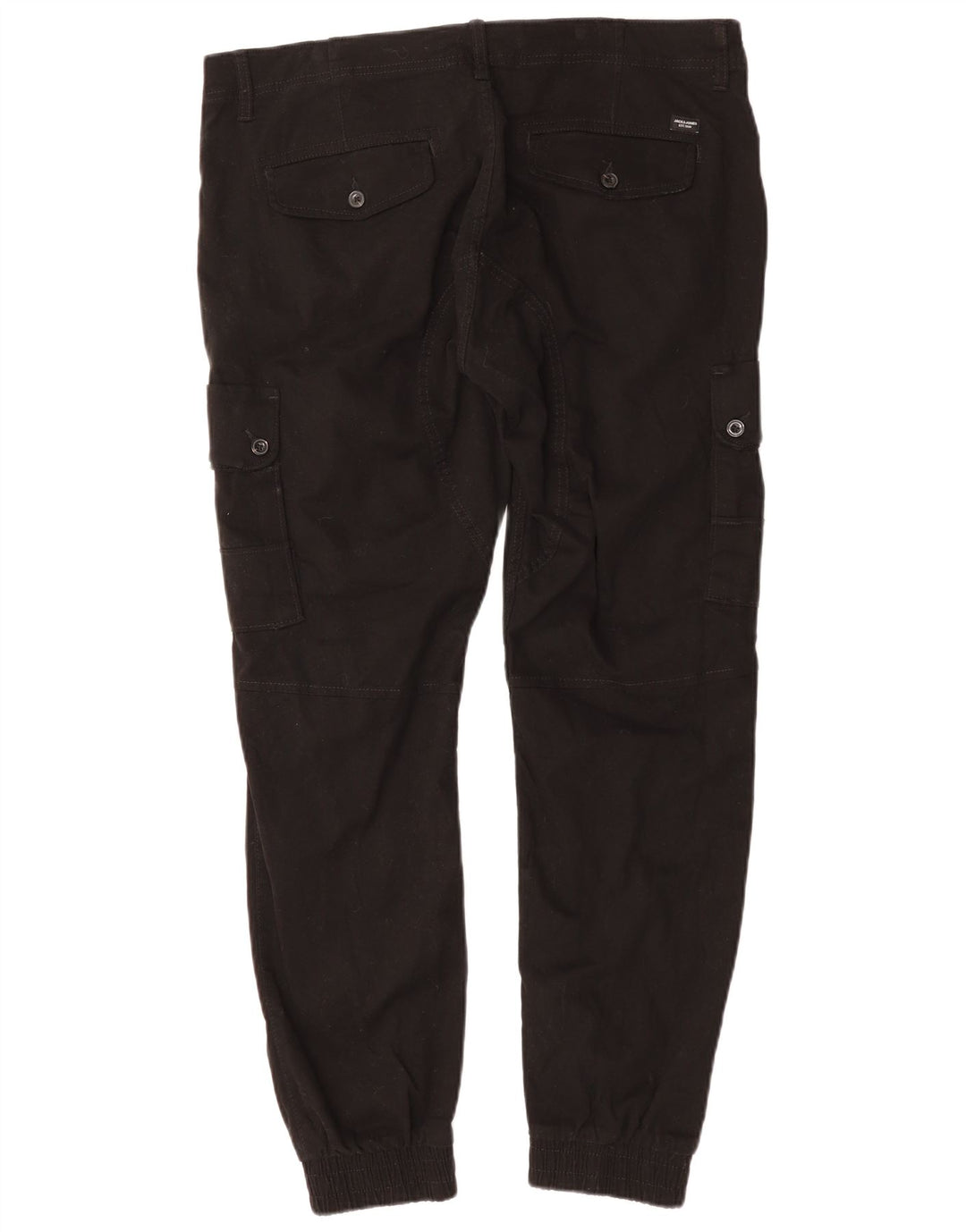 JACK & JONES Pantalones cargo tipo joggers cónicos para hombre W36 L29 Algodón negro