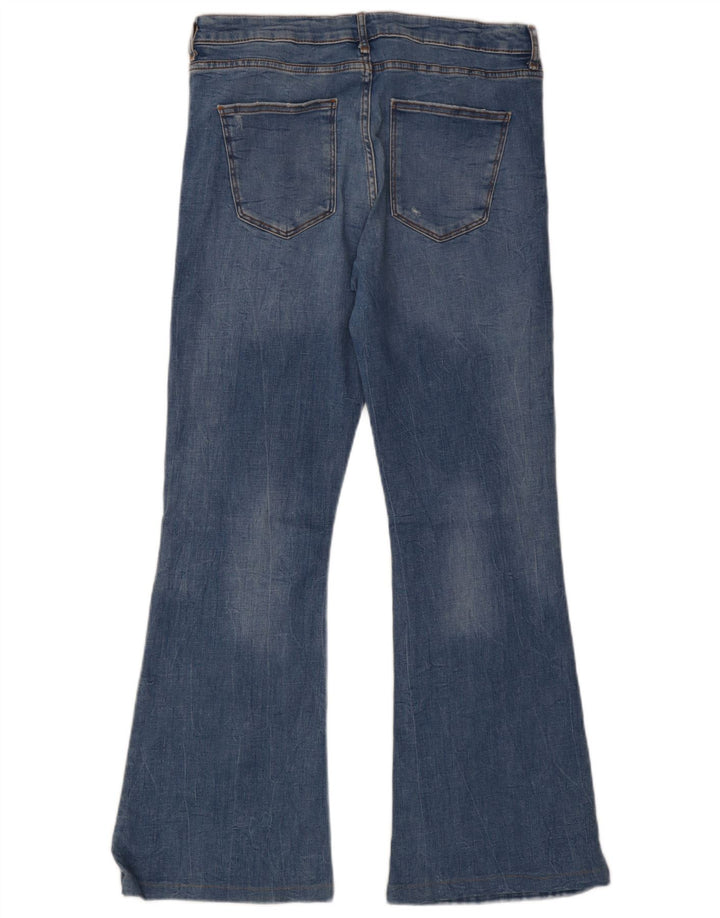 Zara Vaqueros Acampanados Mujer EU 44 XL W34 L31 Algodón Azul