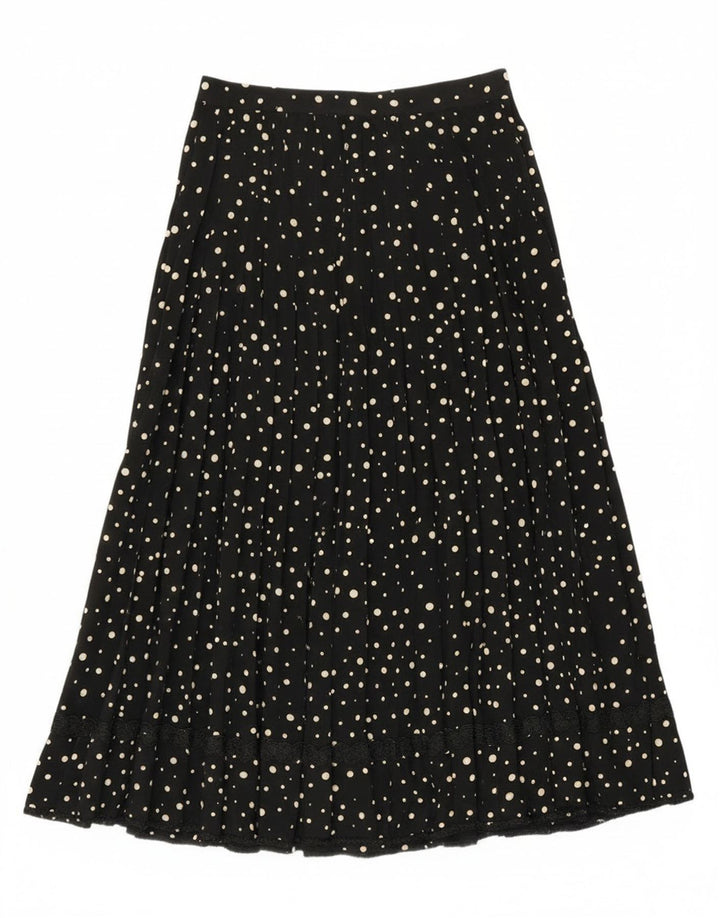 Vintage mujer A-Line falda W28 medio negro manchado