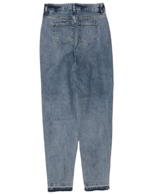 Marks & Spencer Vaqueros Cónicos Desgastados para Mujer UK 8 Small W27 L29 Azul
