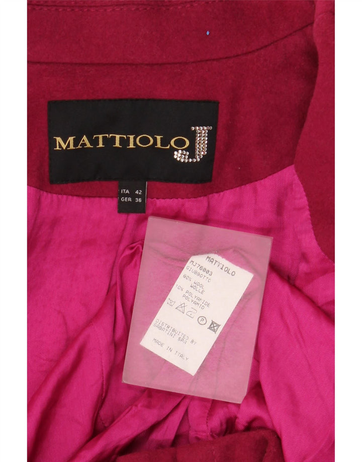 Gai Mattiolo Chaqueta Blazer De Doble Botonadura Para Mujer IT 42 Lana Rosa Mediana