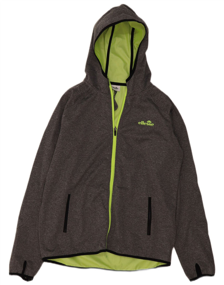 Ellesse - Chaqueta de chándal con capucha para hombre, poliéster gris grande