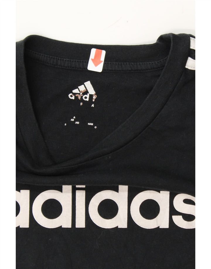 ADIDAS Mens Graphic T-Shirt Top Small Black Vintage Adidas and Second-Hand Adidas from Messina Hembry 