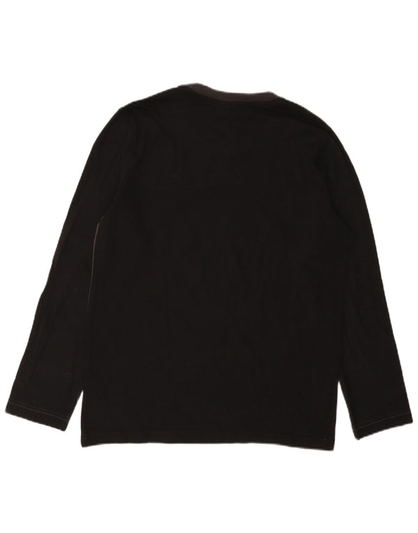 Puma Top gráfico de manga larga de algodón negro con bloques de color para hombre