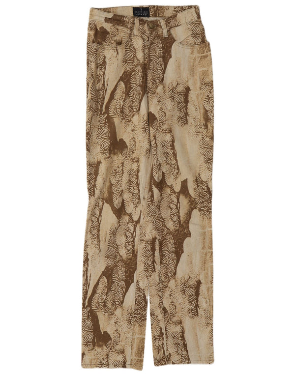 Mujer Trussardi Pantalones Casuales Rectos Con Estampado Abstracto W26 L31 Beige