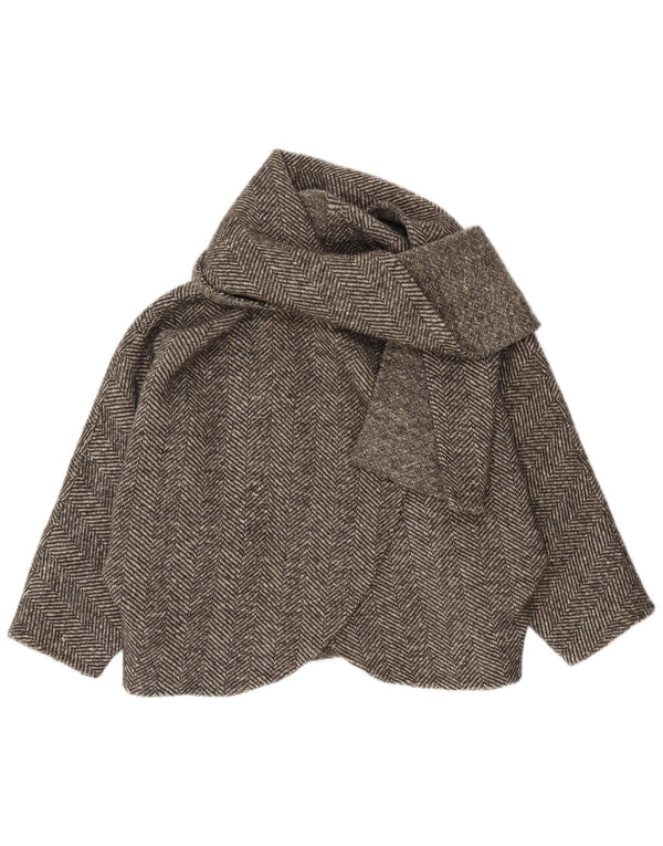Vintage mujer chaqueta bolero de gran tamaño Reino Unido 16 gran espiga gris