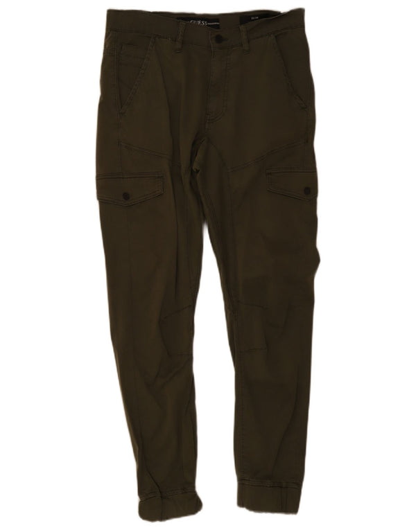 Guess Pantalón Cargo Joggers Hombre W29 L29 Algodón Caqui