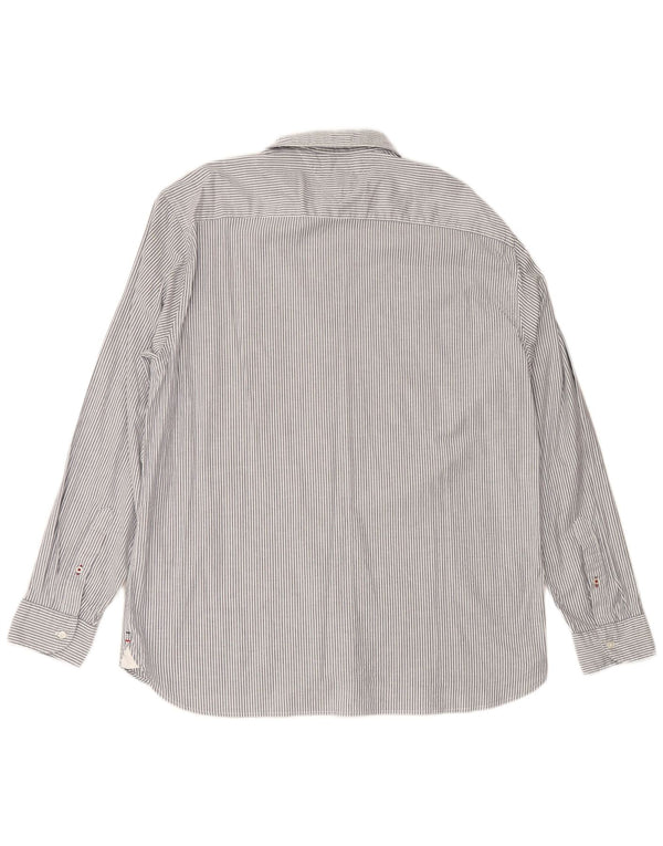 TOMMY HILFIGER Camisa de corte regular para hombre 2XL Algodón gris a rayas