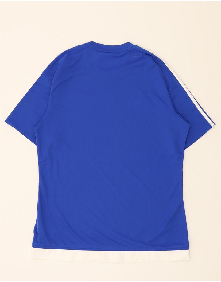 ADIDAS Mens Climalite T-Shirt Top Medium Blue Polyester Vintage Adidas and Second-Hand Adidas from Messina Hembry 