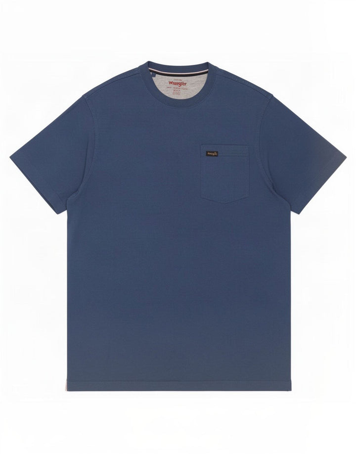 Camiseta Wrangler Hombre Top Azul Medio Algodón