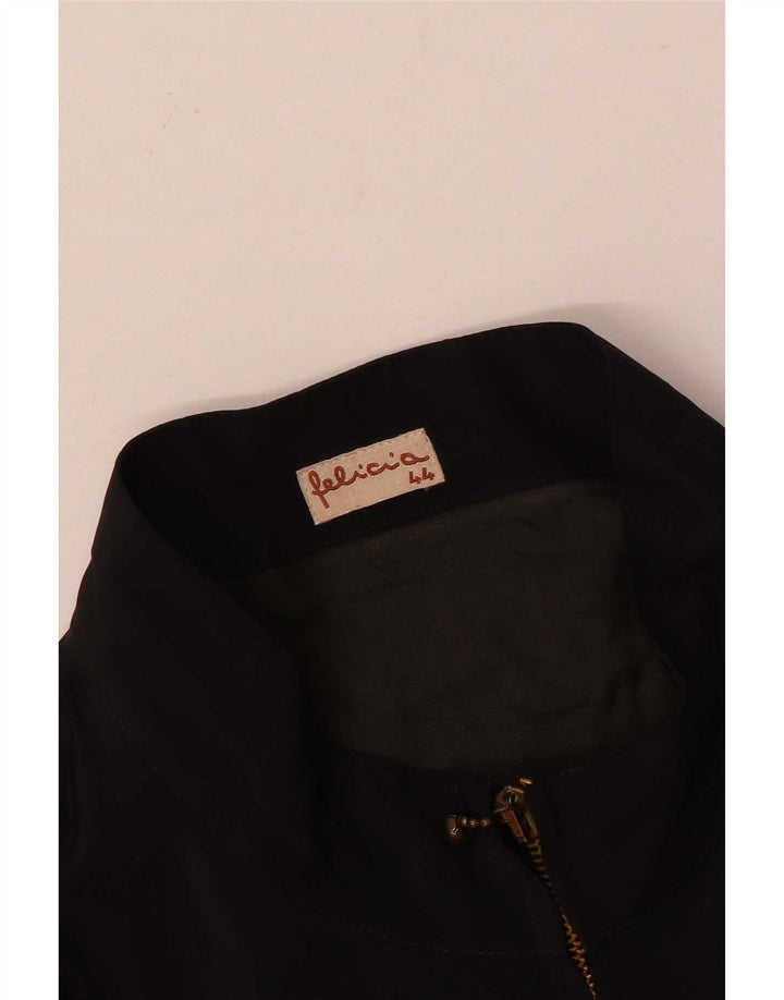 Felicia Chaqueta Bomber Extragrande con Estampado Abstracto para Mujer EU 44 XL Negro