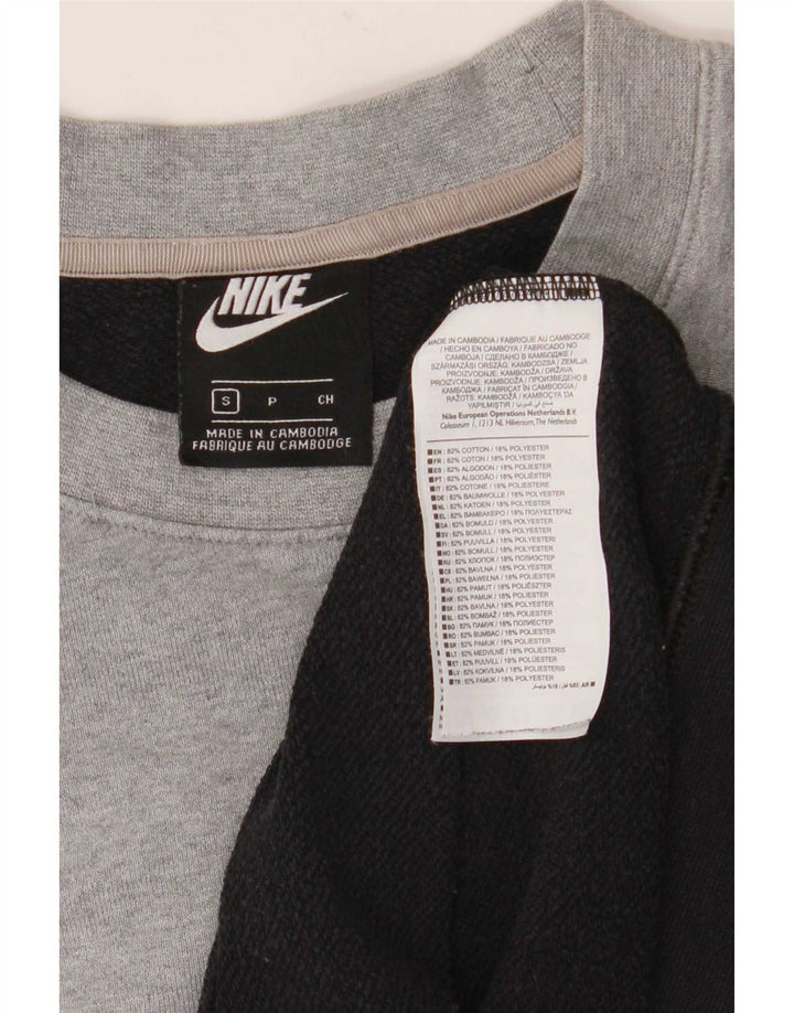 Nike Sudadera con gráfico y diseño tipo jersey de algodón color block en negro pequeño para hombre