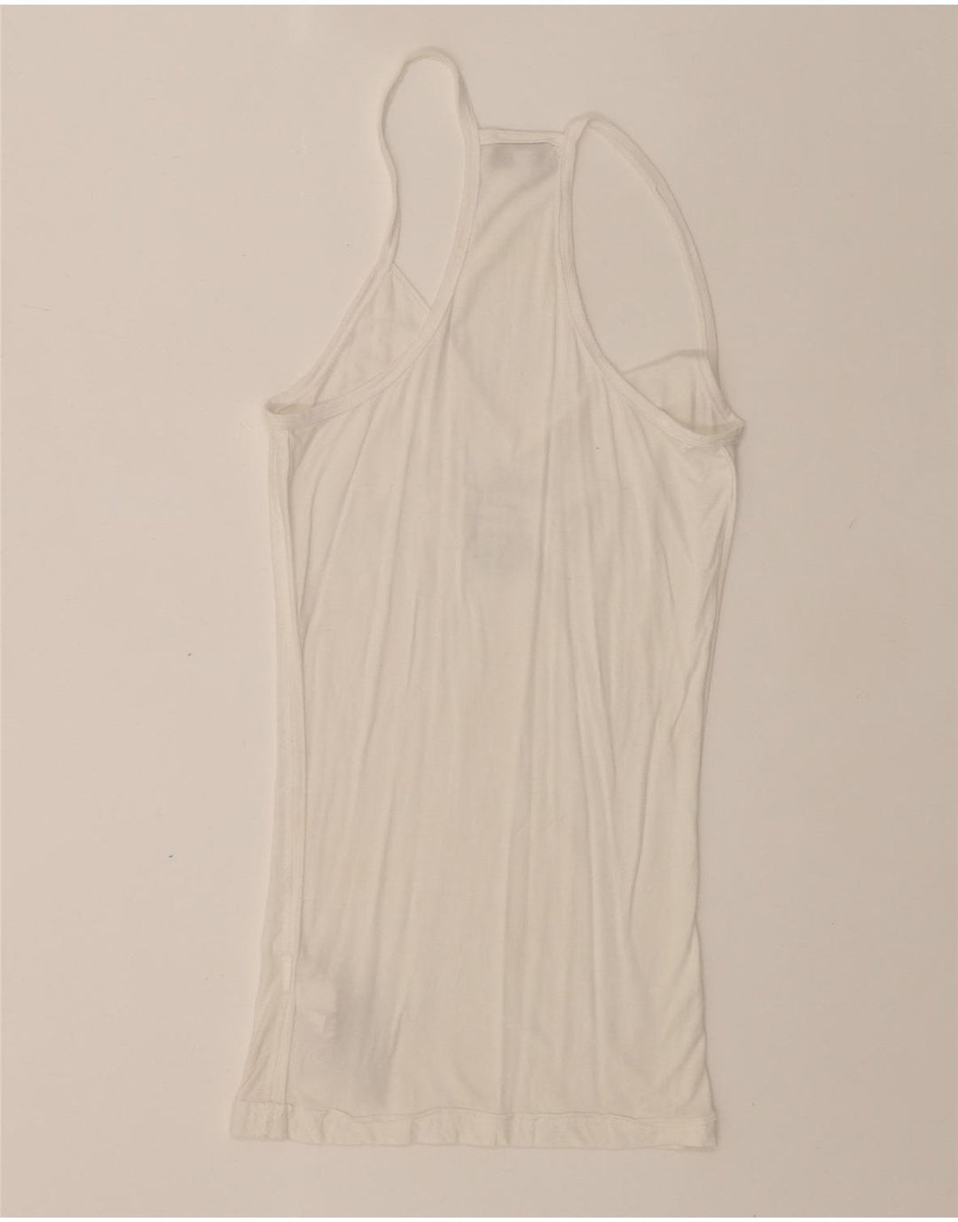 RICHMOND Womens Graphic Vest Top IT 42 Medium White Viscose Vintage Richmond and Second-Hand Richmond from Messina Hembry 