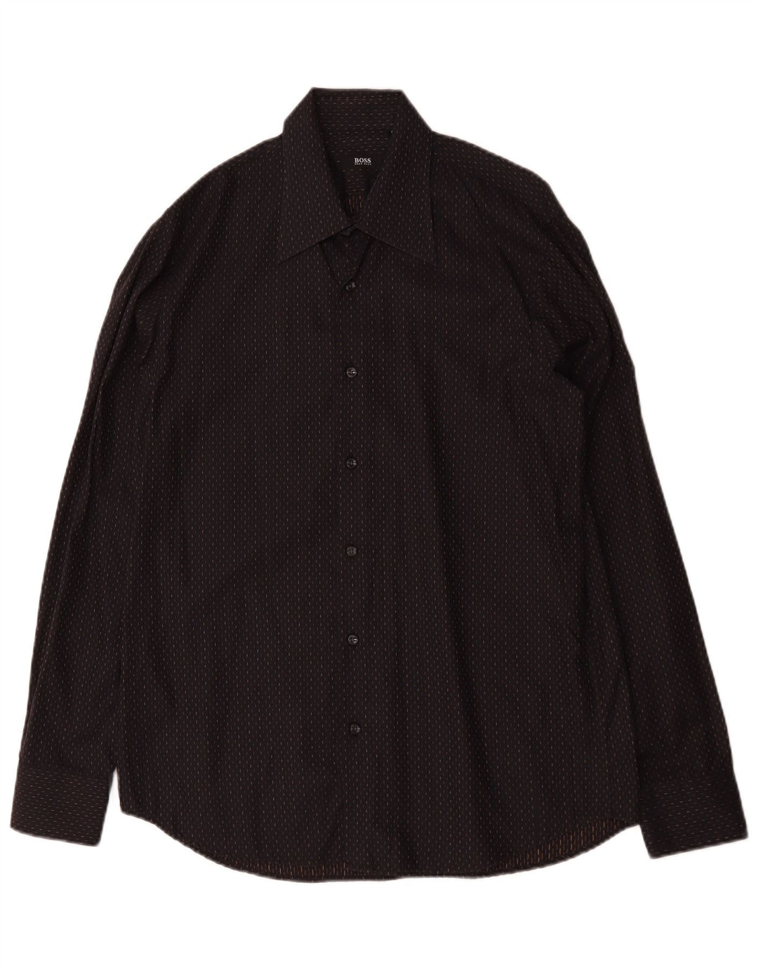Hugo Boss Camisa Hombre Talla 41 15 Mediana Algodón Manchado Negro