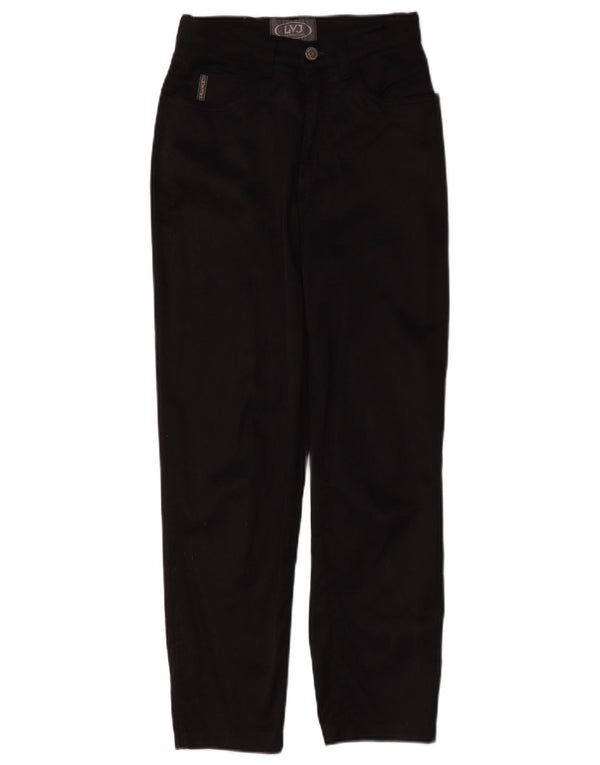 Pantalones casuales cónicos vintage para mujer W26 L25 Algodón negro