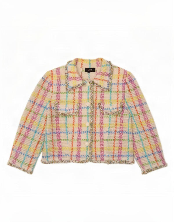 Liola Chaqueta Bolero Manga 3/4 Mujer IT 48 XL Cuadros Multicolor
