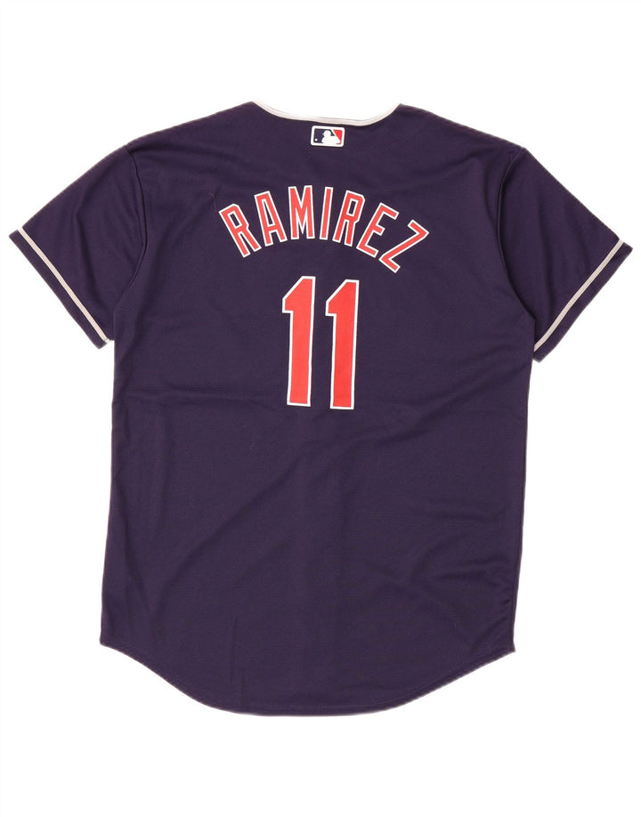 MERCANCÍA AUTÉNTICA Camiseta de los Indios para niños 14-15 años Grande Azul marino