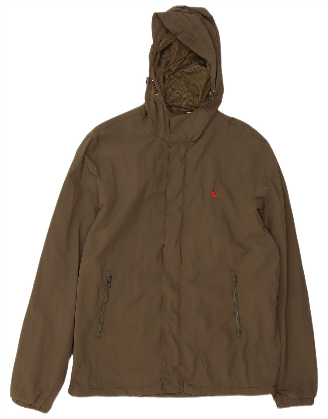 JACK WILLS Chaqueta impermeable con capucha para hombre UK 40 Large Khaki Nylon